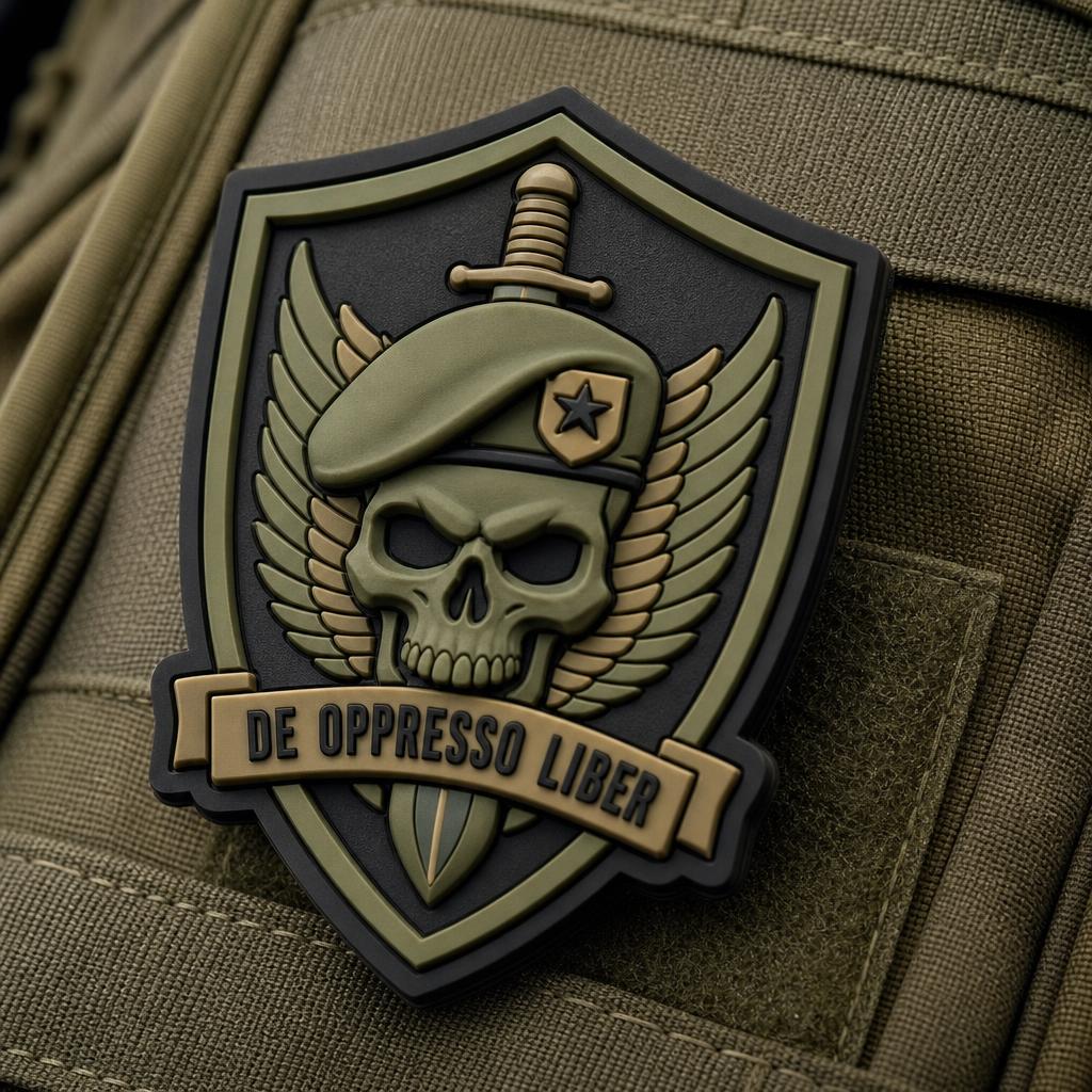 High-resolution sample of a 3D PVC tactical patch on a nylon pack